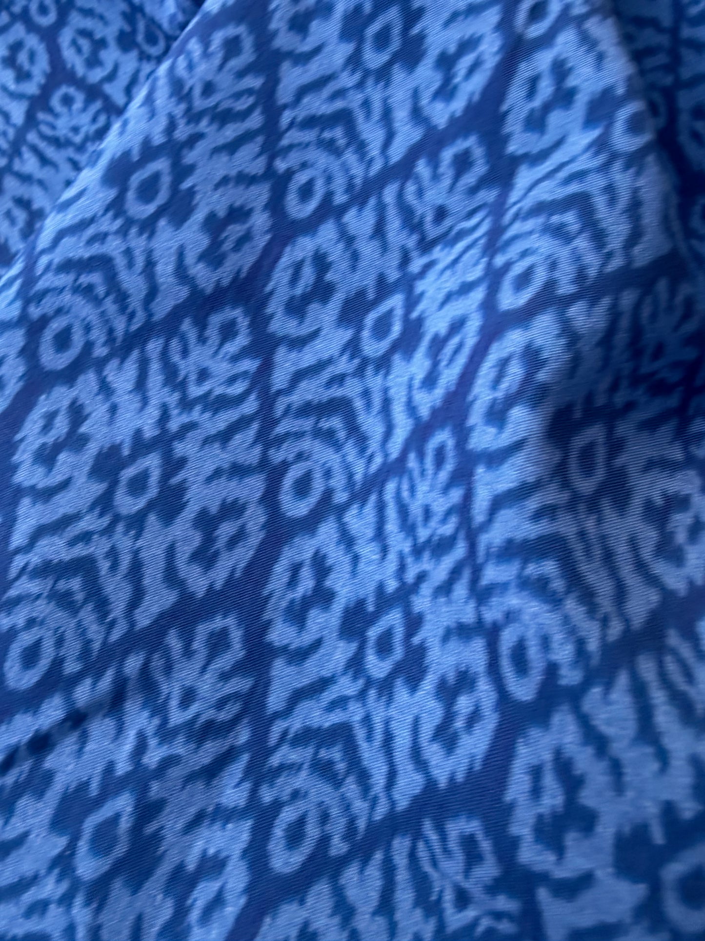 BURNS 037 ikat blue cotton voile