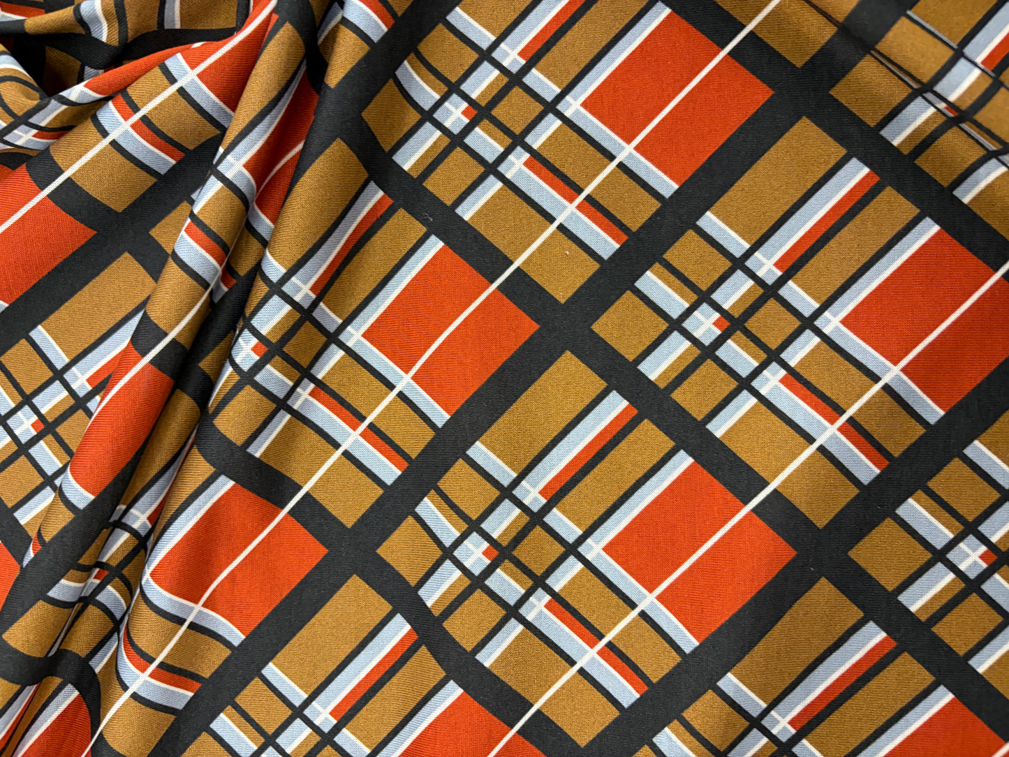 FANNY 028 jersey viscose elasthane diagonal checkered print
