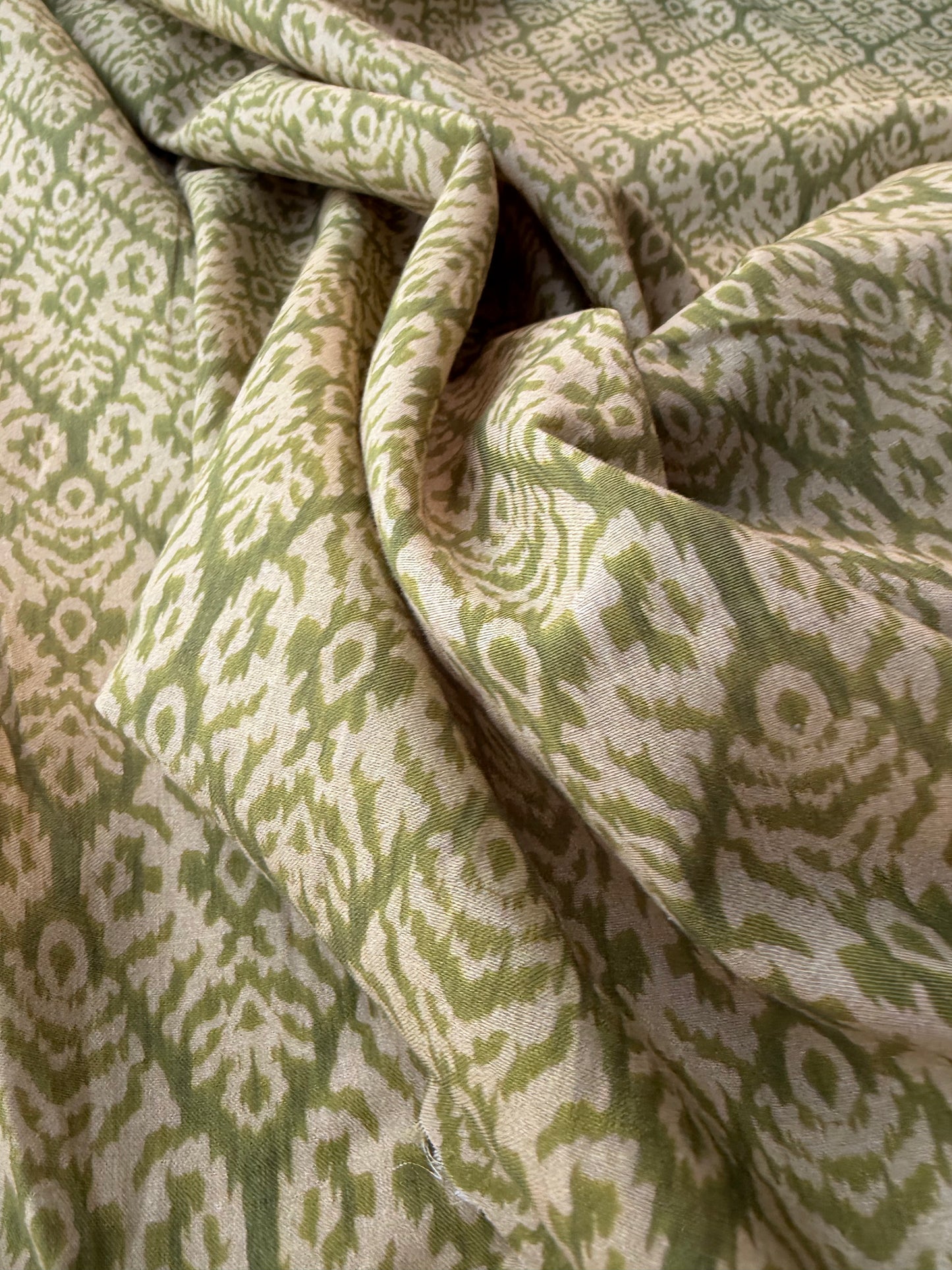 BURNS 038 ikat khaky cotton voile