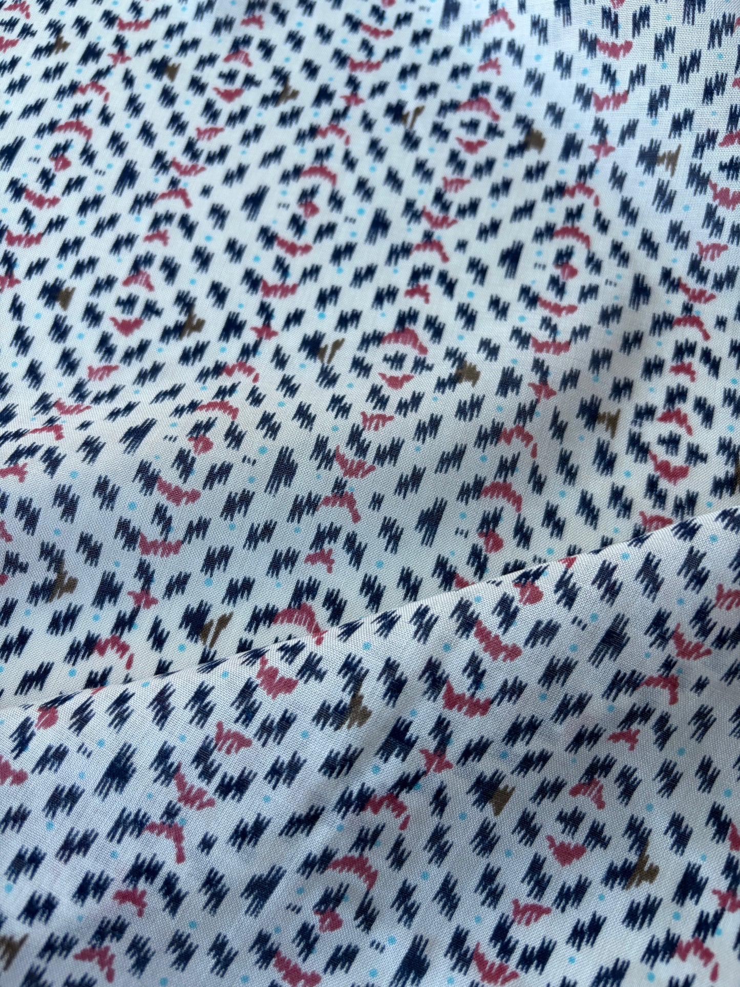 MARLON 012 cotton voile small navy/pink design