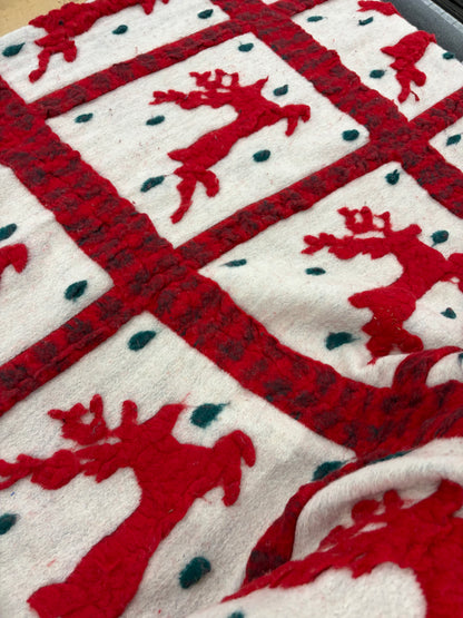 FANNY 031 heavy wool plaid applicated raindeers