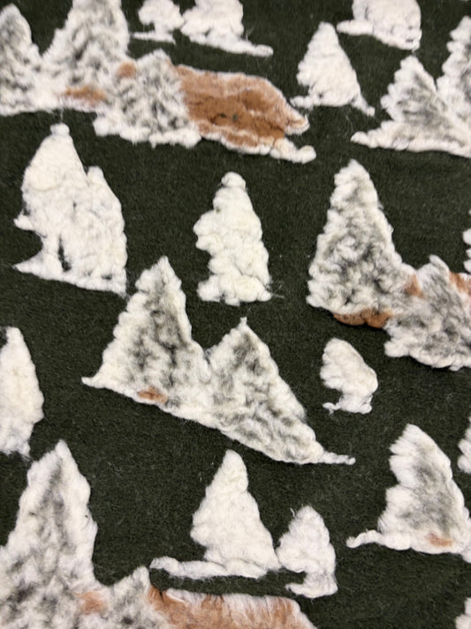 FANNY 032 heavy wool plaid applicated winter wonderland