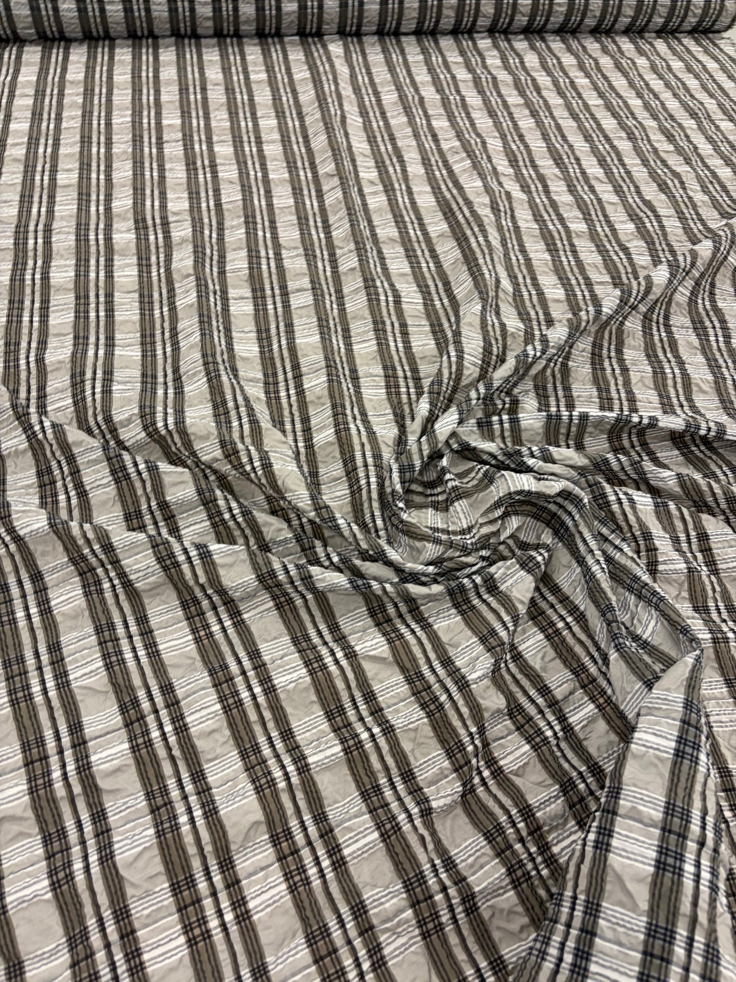 FANNY 033 colourwoven seersucker checkered shirting fabric