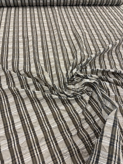 FANNY 033 colourwoven seersucker checkered shirting fabric