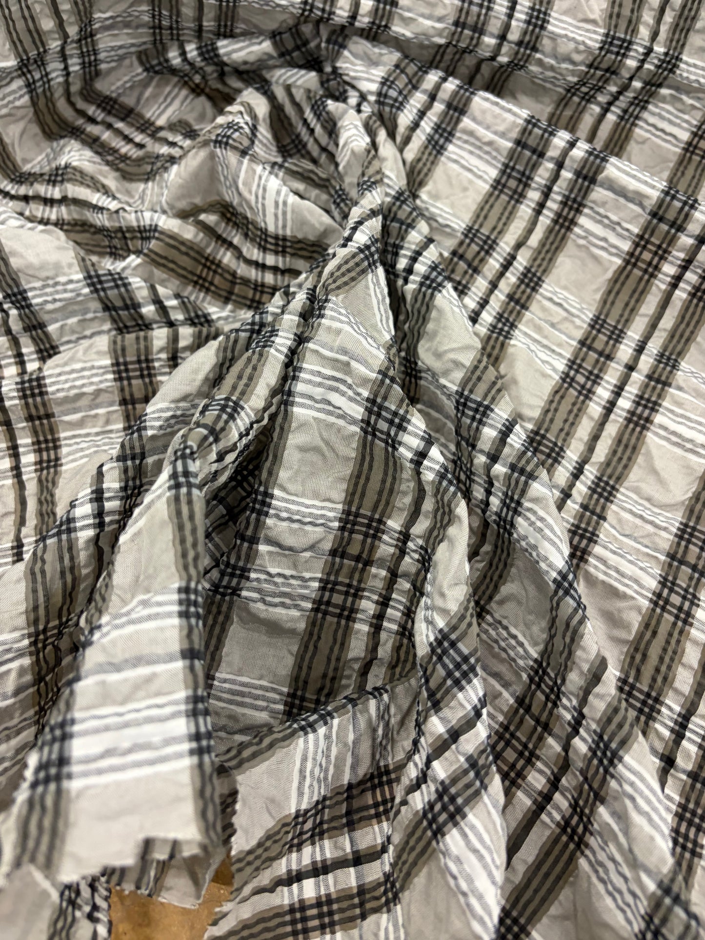 FANNY 033 colourwoven seersucker checkered shirting fabric