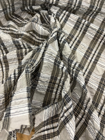 FANNY 033 colourwoven seersucker checkered shirting fabric
