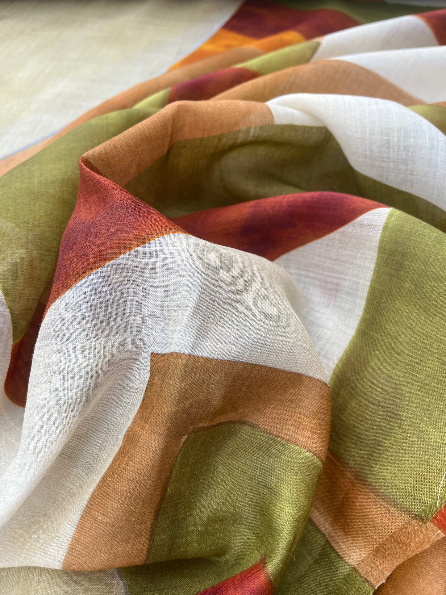 ROSARIO 001 voile cotton/ramie printed
