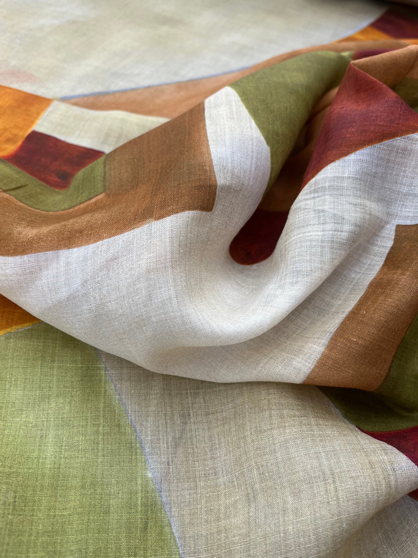 ROSARIO 001 voile cotton/ramie printed