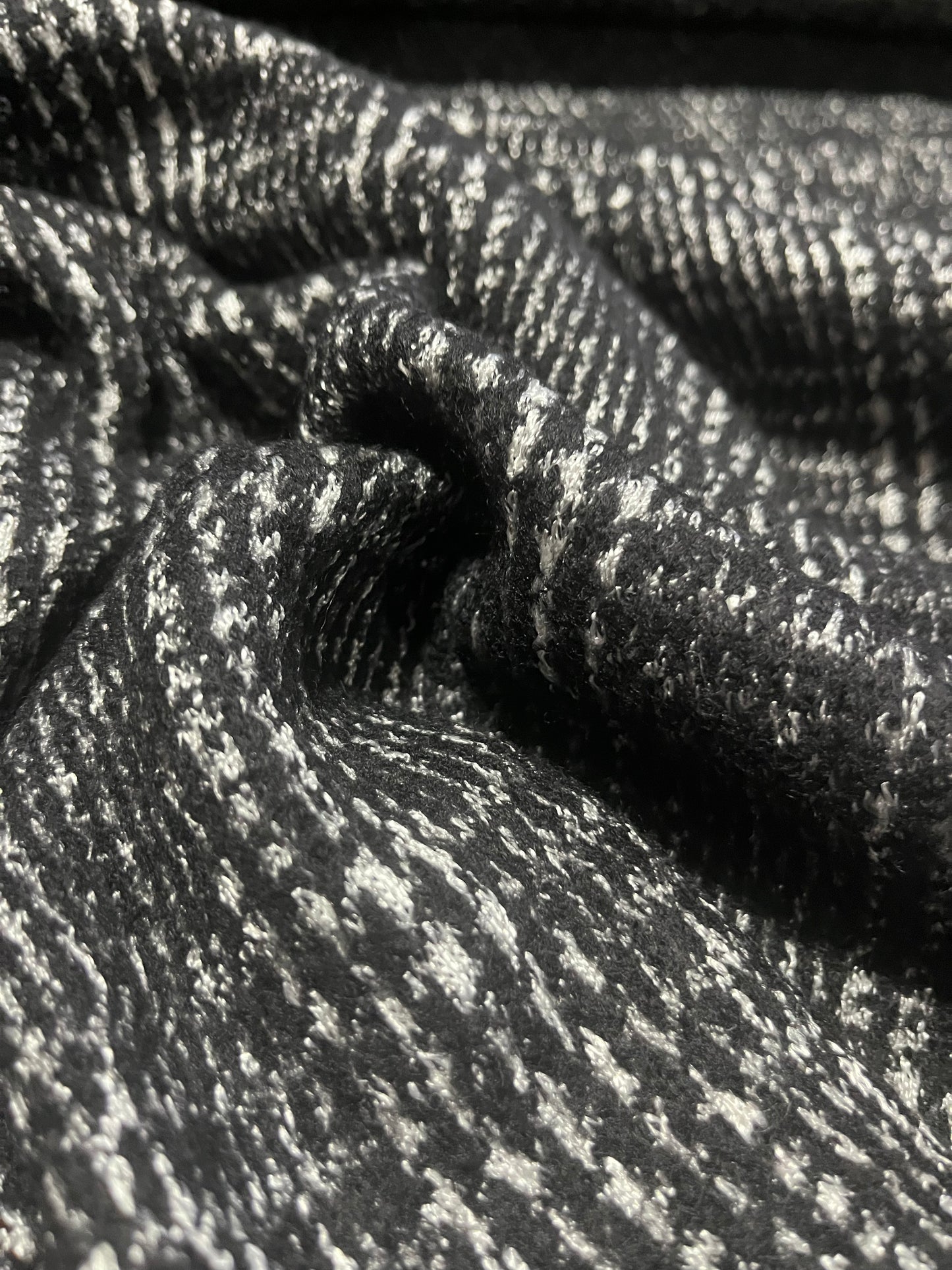 WOOLY 1055 wool black/silver tweed check