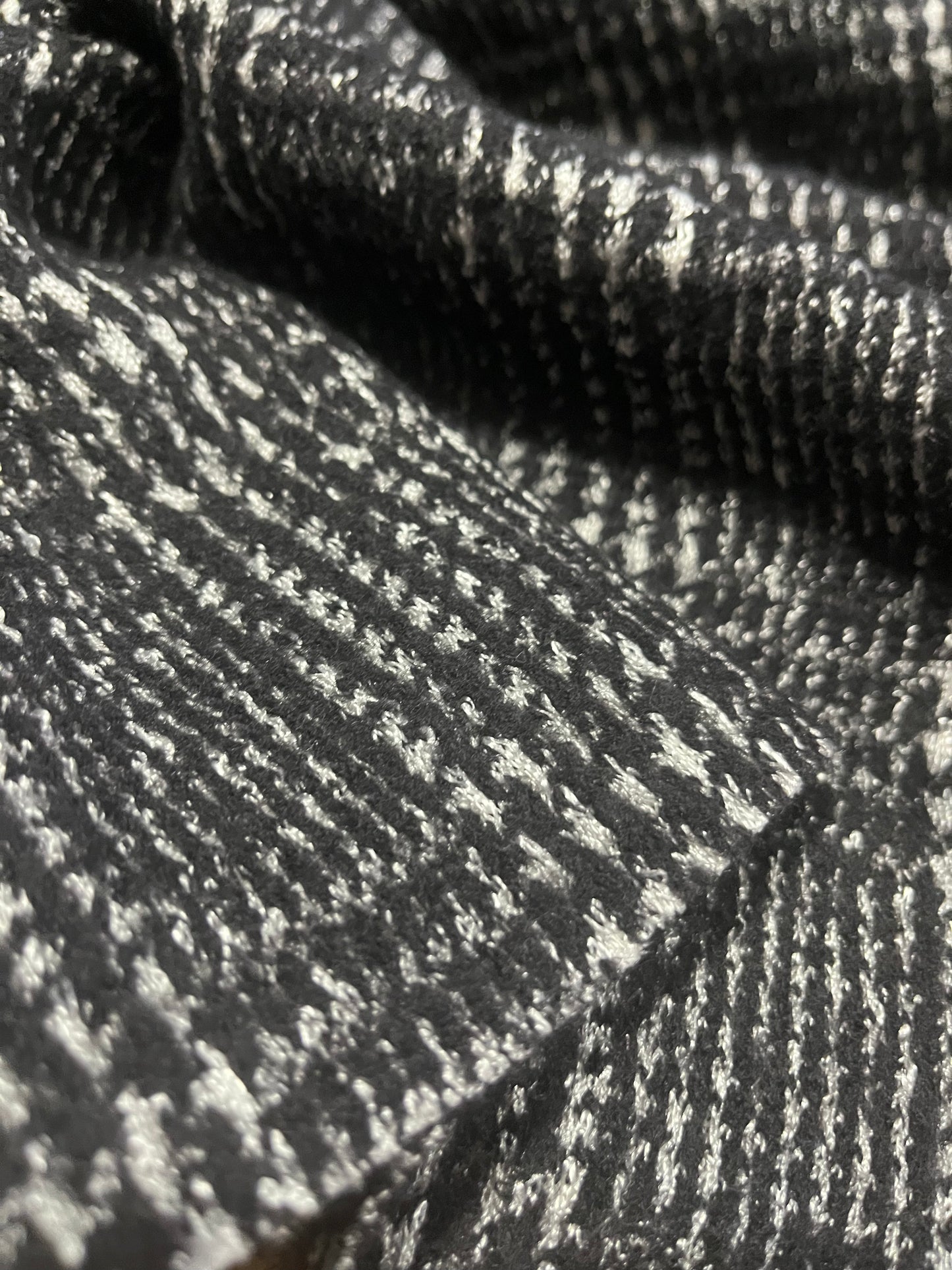 WOOLY 1055 wool black/silver tweed check