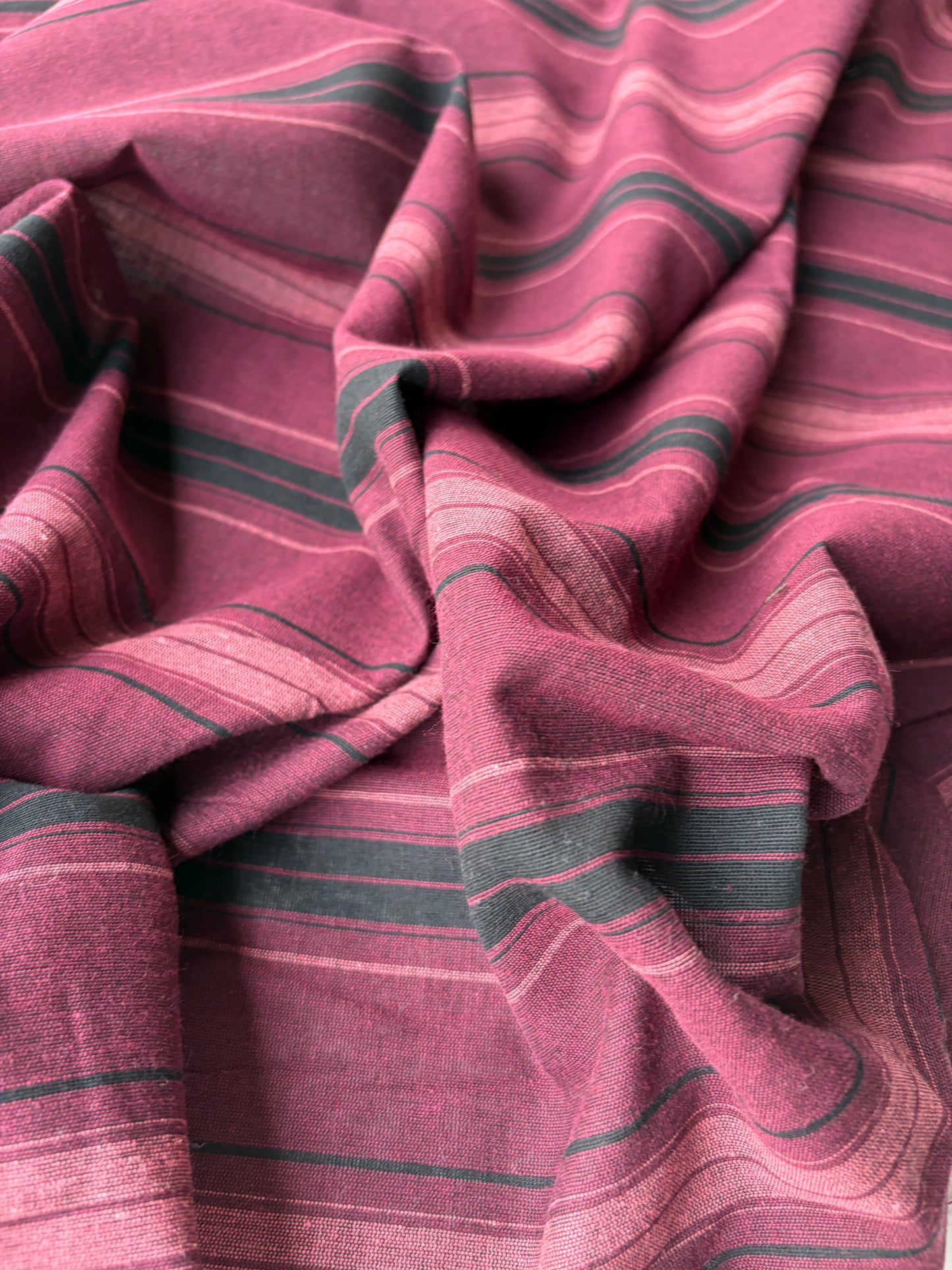 BURNS 040 burgundy cotton jacquard stripes
