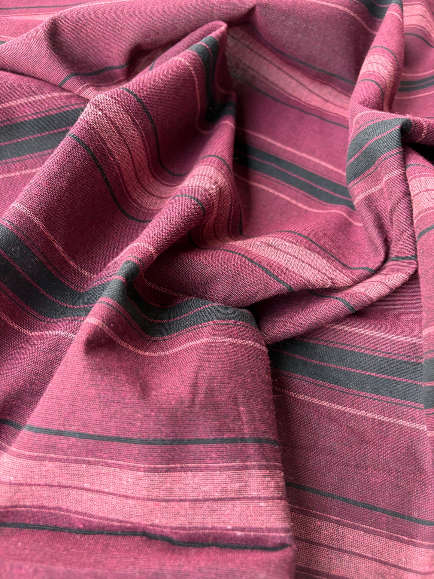 BURNS 040 burgundy cotton jacquard stripes