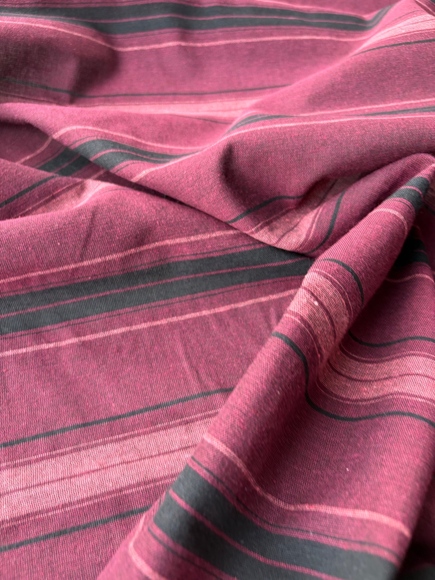 BURNS 040 burgundy cotton jacquard stripes