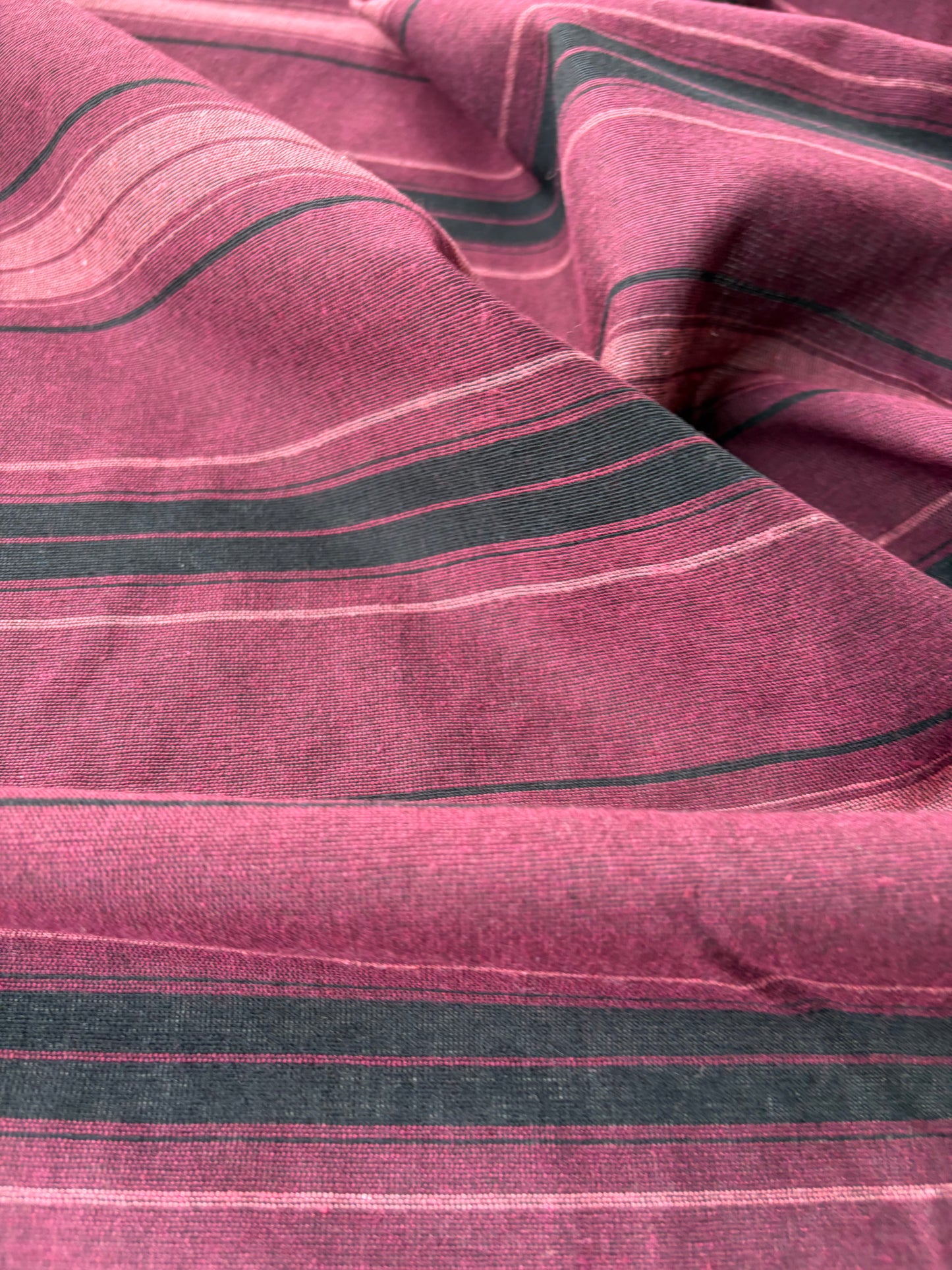 BURNS 040 burgundy cotton jacquard stripes
