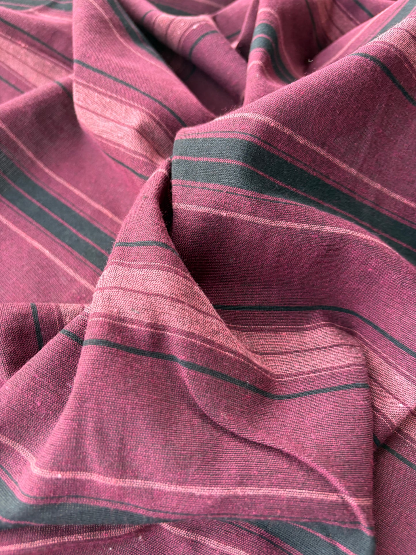 BURNS 040 burgundy cotton jacquard stripes