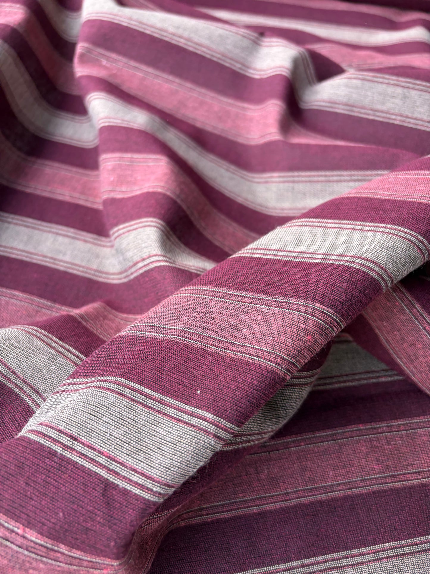 BURNS 041 burgundy cotton jacquard stripes