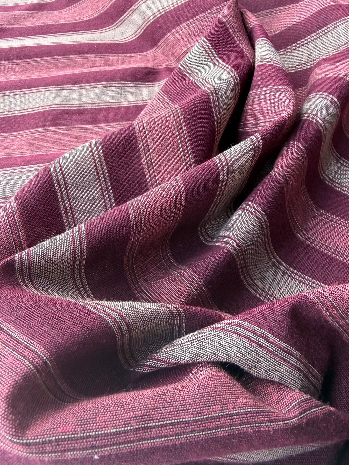 BURNS 041 burgundy cotton jacquard stripes