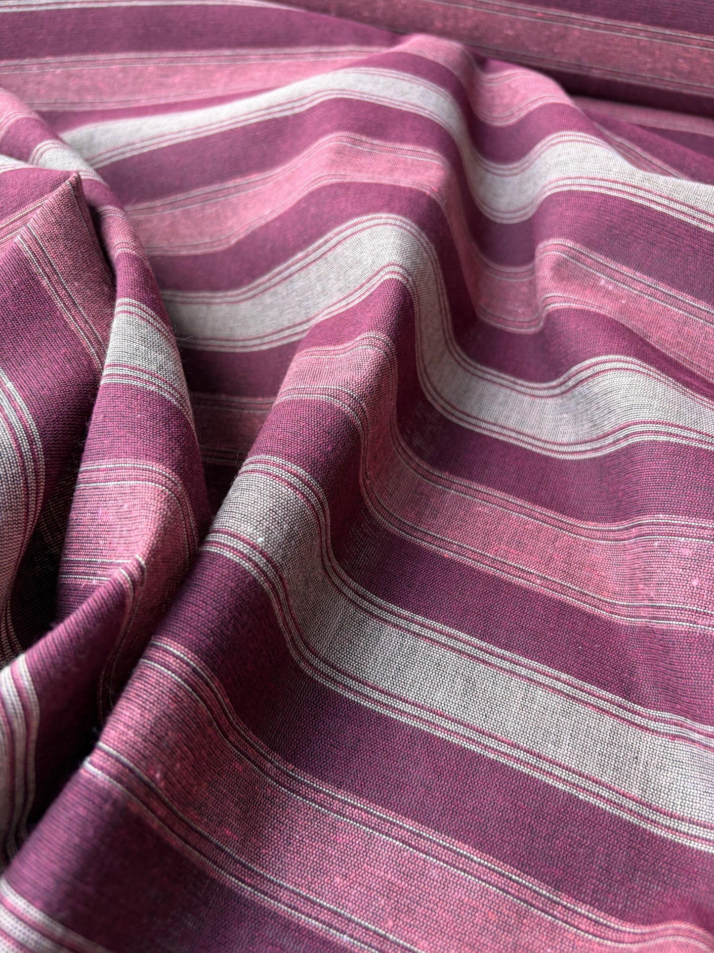 BURNS 041 burgundy cotton jacquard stripes