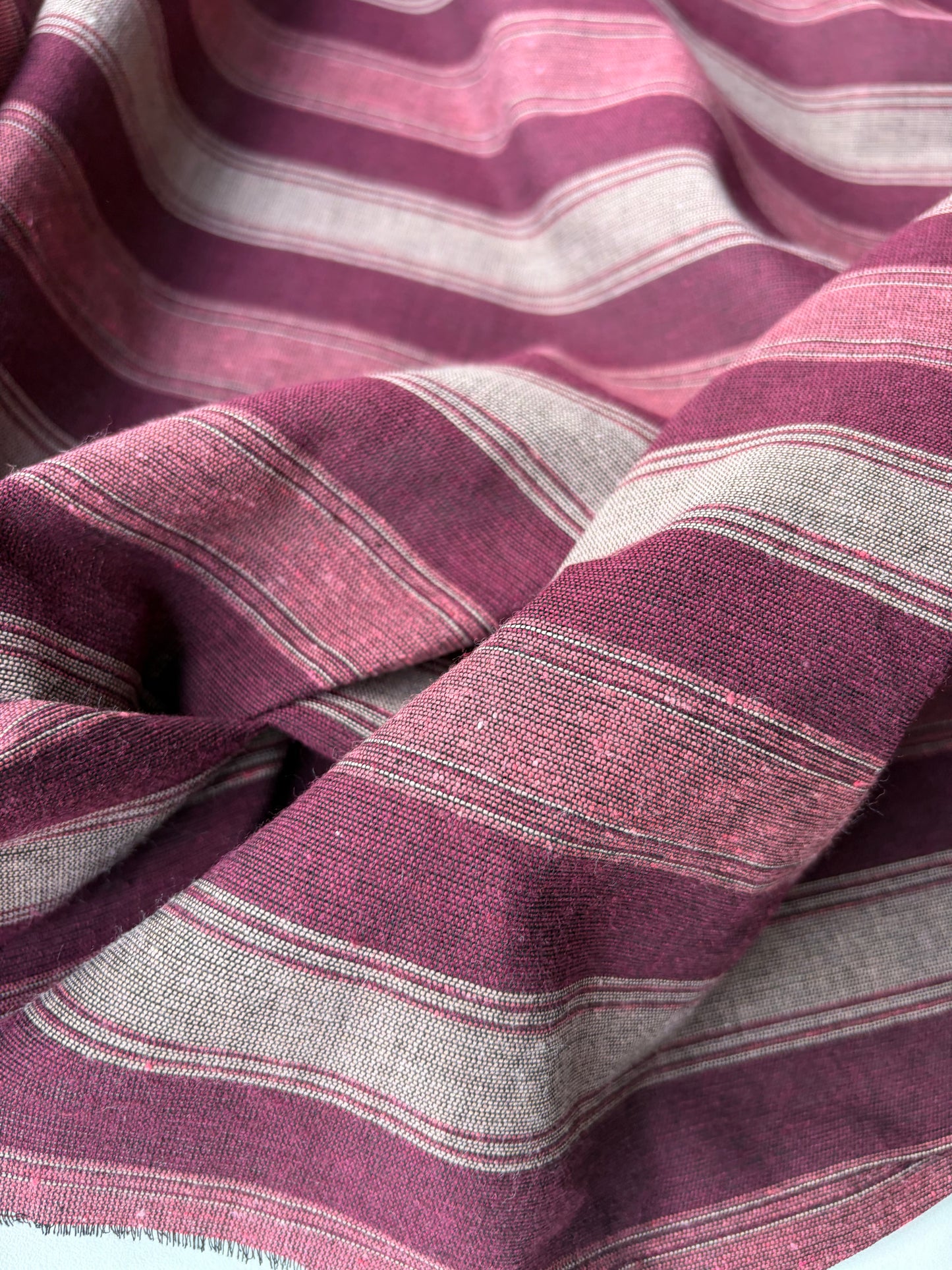 BURNS 041 burgundy cotton jacquard stripes