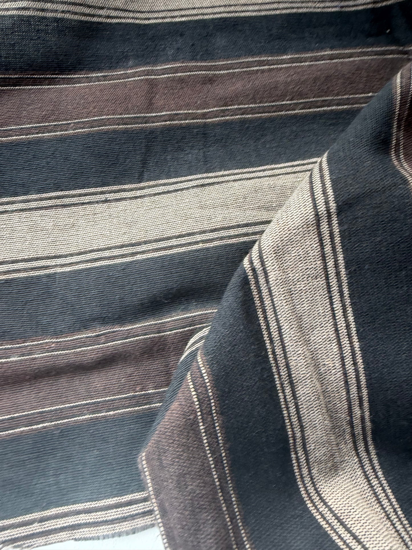 BURNS 042 brown cotton jacquard stripes
