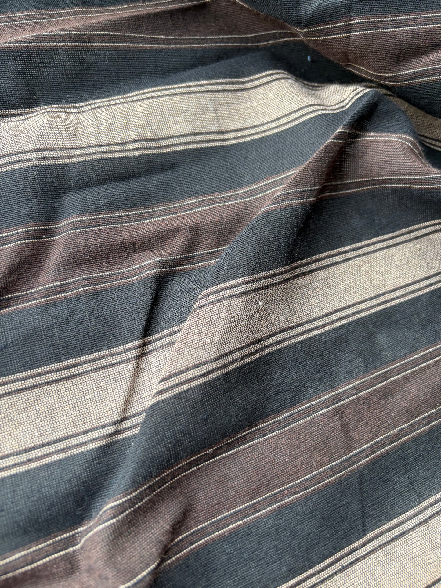BURNS 042 brown cotton jacquard stripes