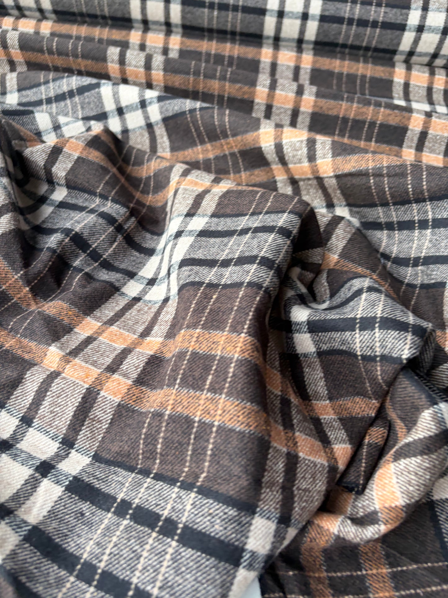 BURNS 043 brown heavy cotton flannel check