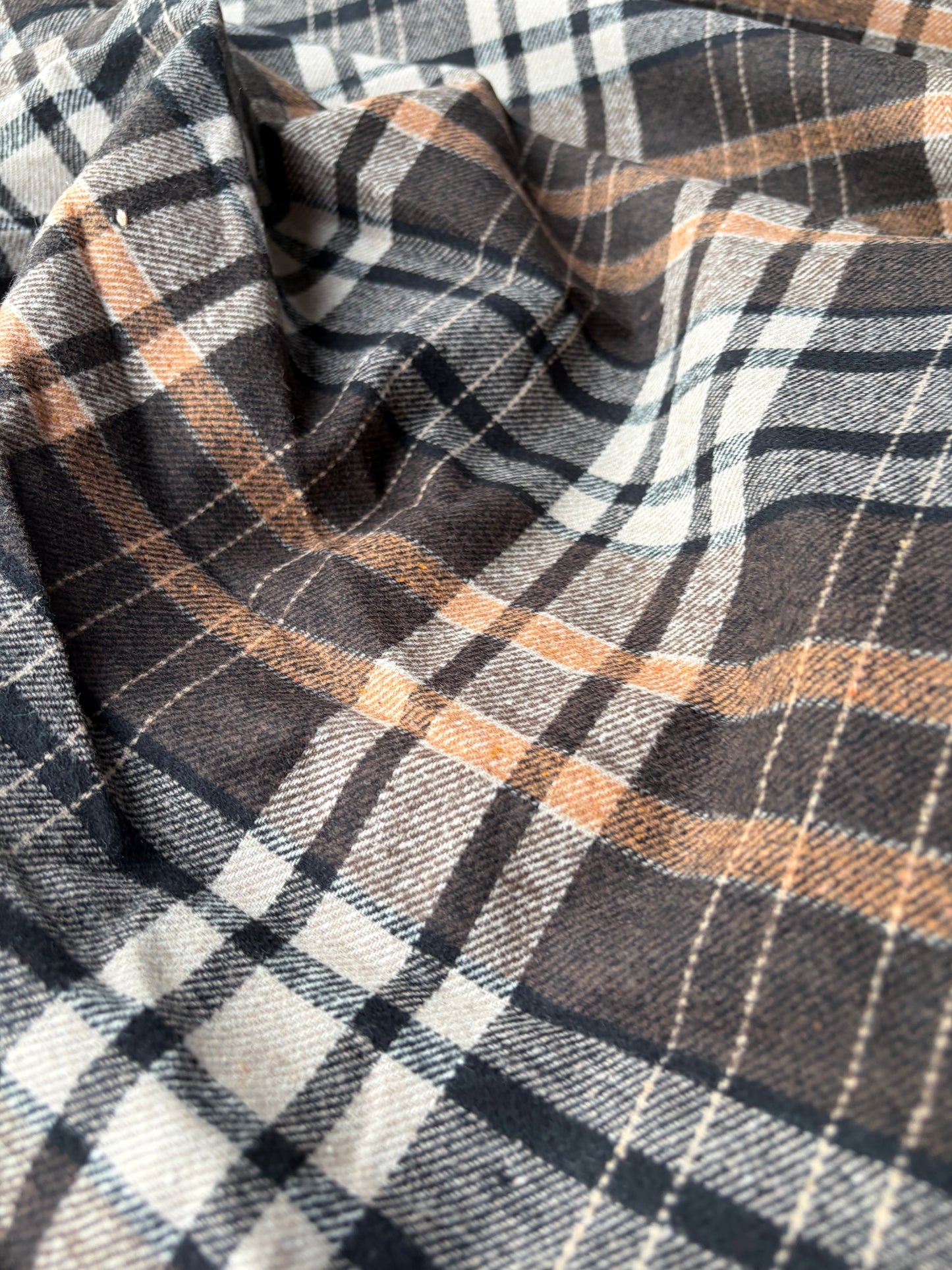 BURNS 043 brown heavy cotton flannel check
