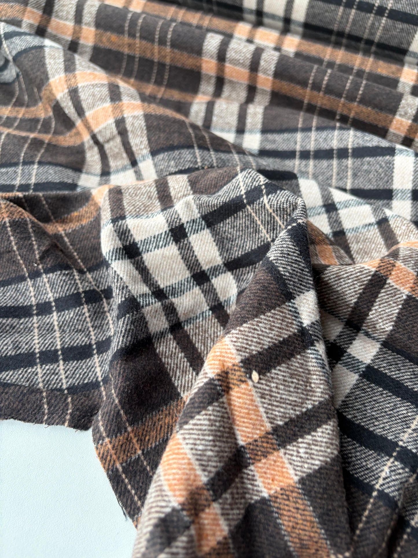 BURNS 043 brown heavy cotton flannel check