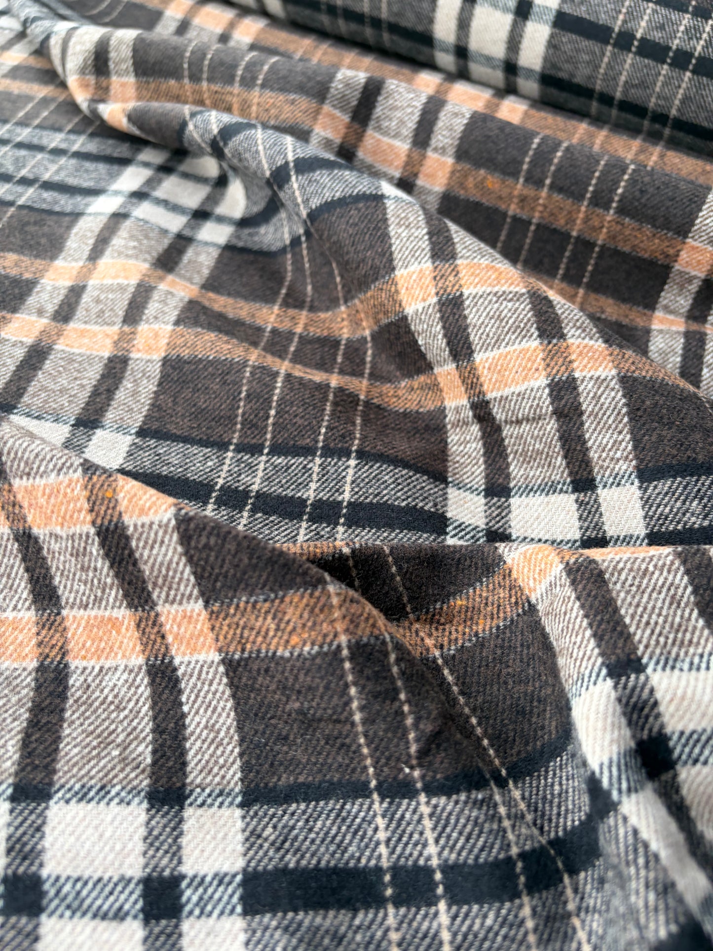 BURNS 043 brown heavy cotton flannel check