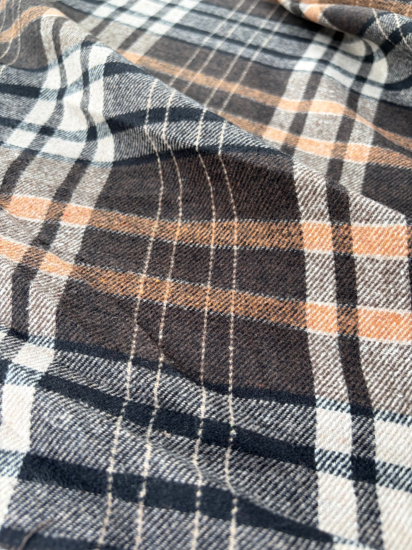 BURNS 043 brown heavy cotton flannel check