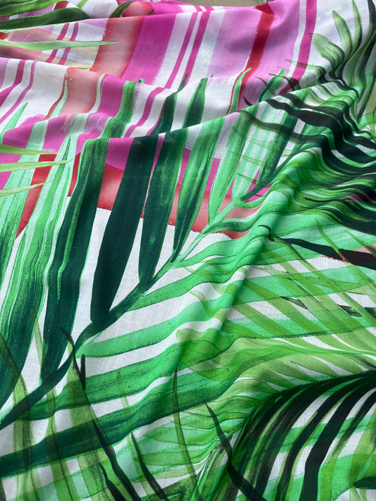 ROSARIO 016 voile cotton silk with jungle print