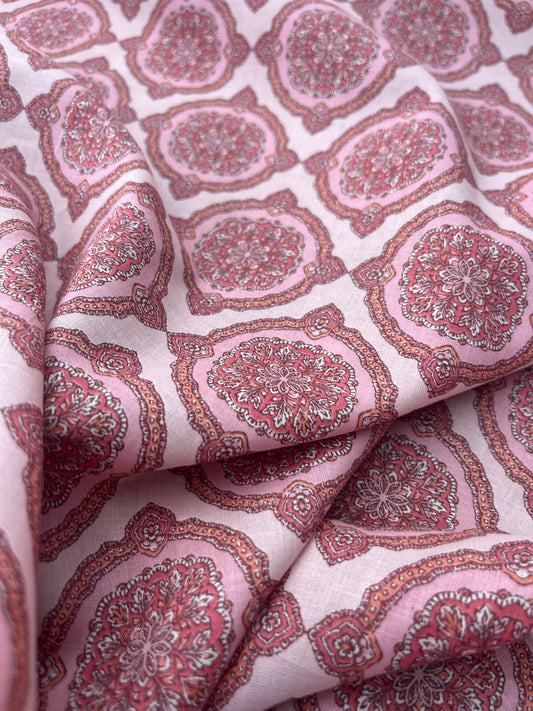 ROSARIO 018 cotton voile classy print dusty pink