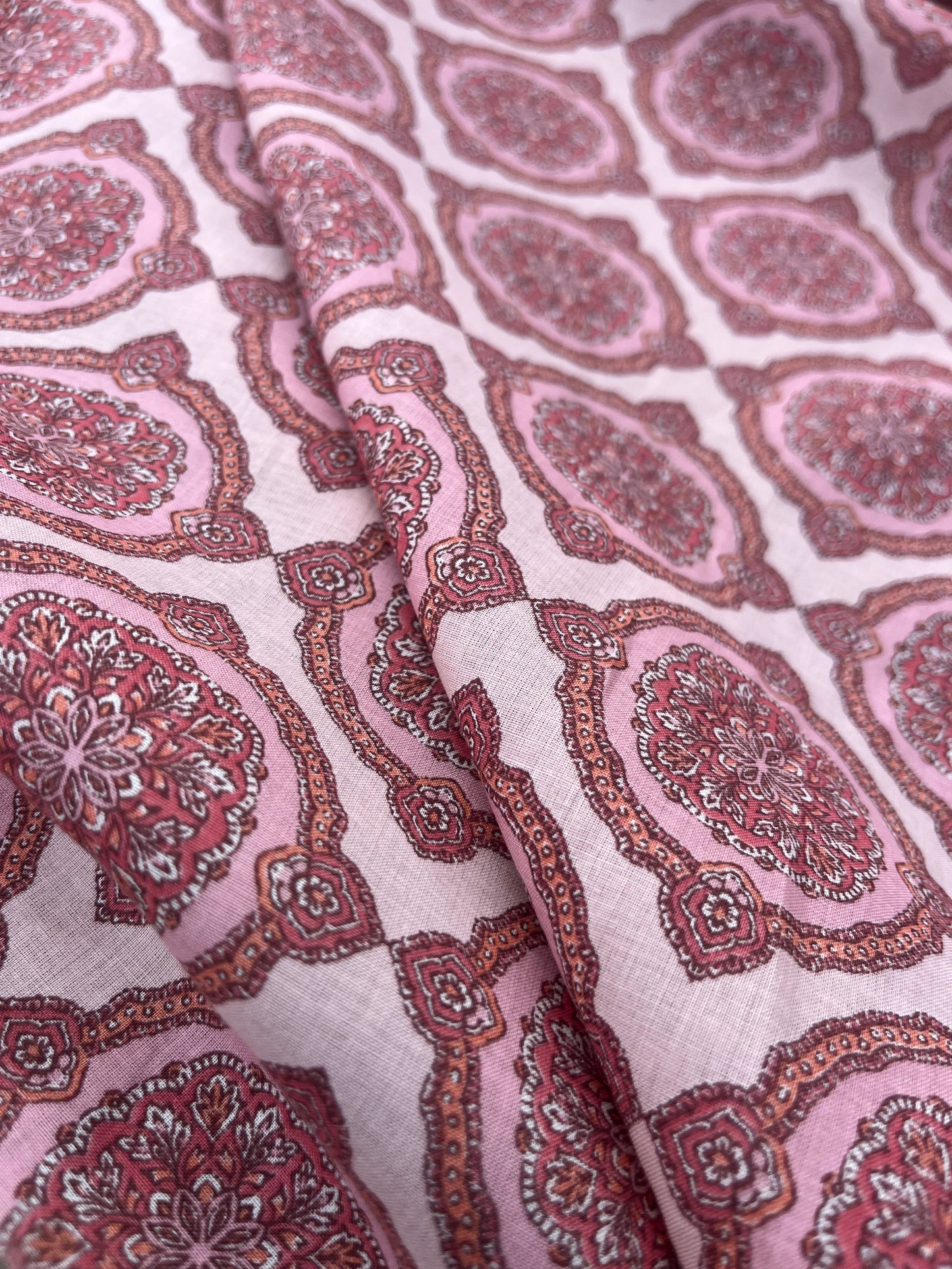 ROSARIO 018 cotton voile classy print dusty pink