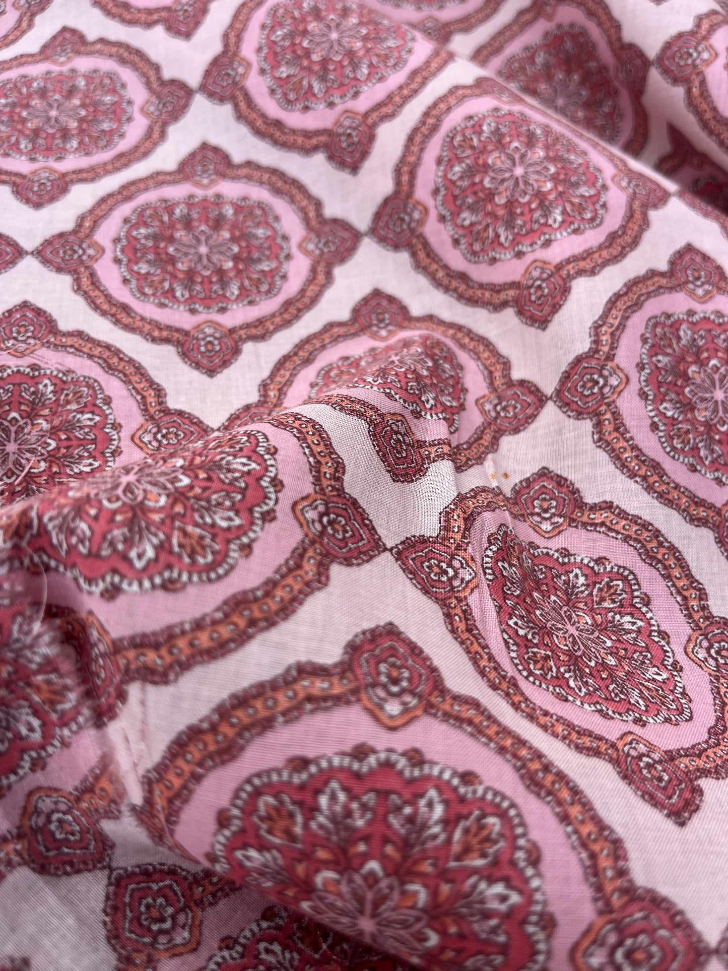ROSARIO 018 cotton voile classy print dusty pink