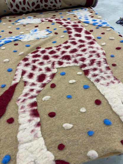 GROGGY 020 heavy wool plaid applicated giraffe
