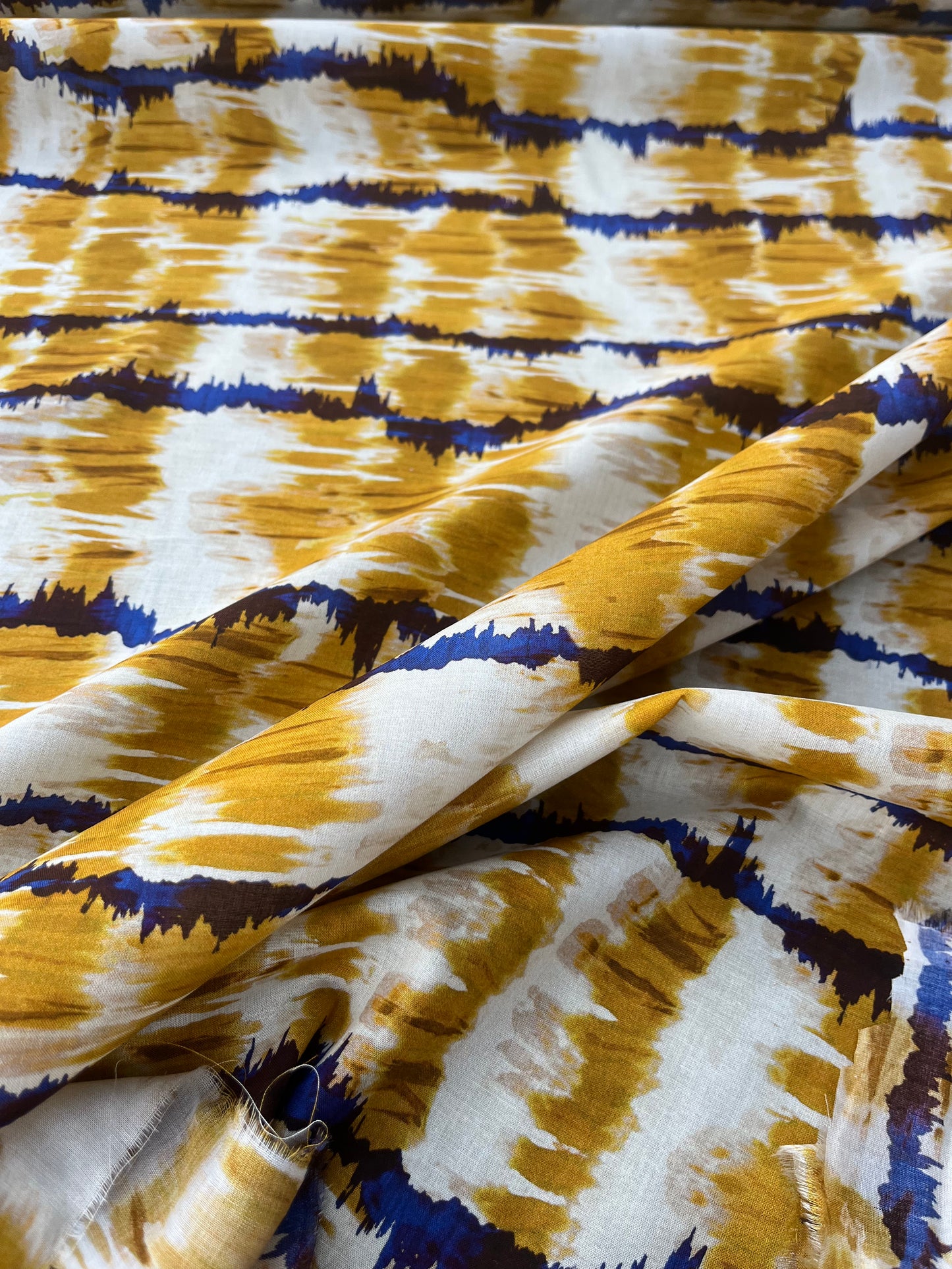 ROSARIO 020 cotton tie-dye yellow/blue