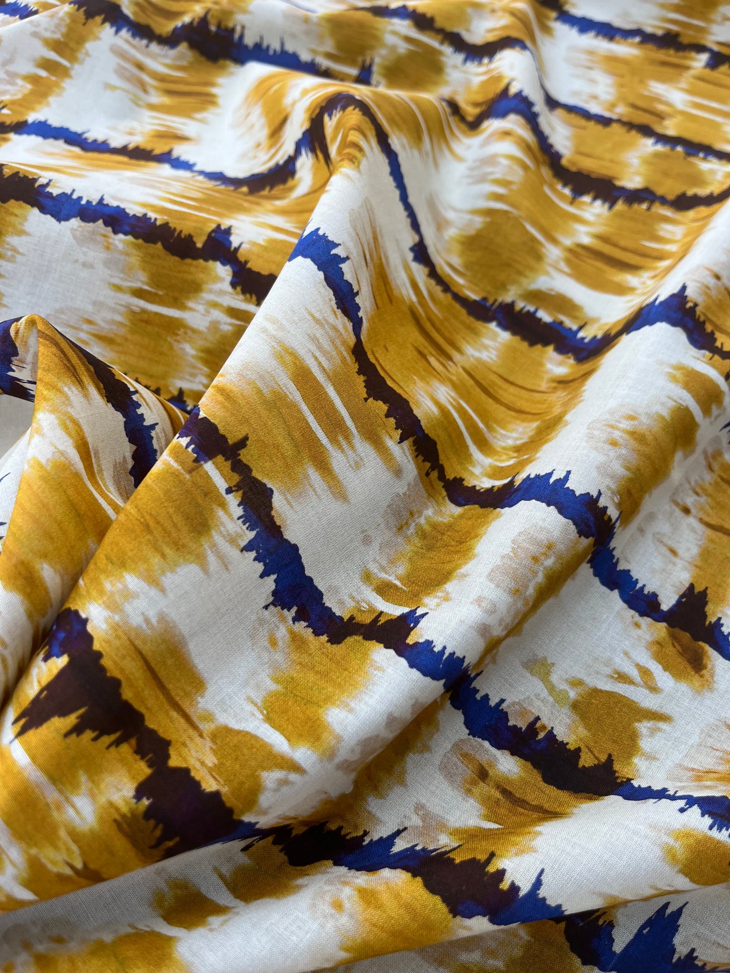 ROSARIO 020 cotton tie-dye yellow/blue