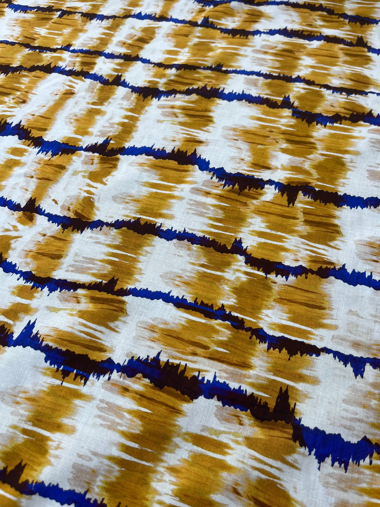 ROSARIO 020 cotton tie-dye yellow/blue
