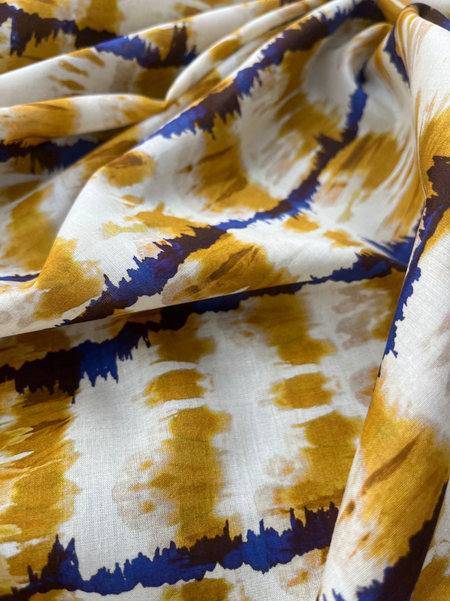 ROSARIO 020 cotton tie-dye yellow/blue