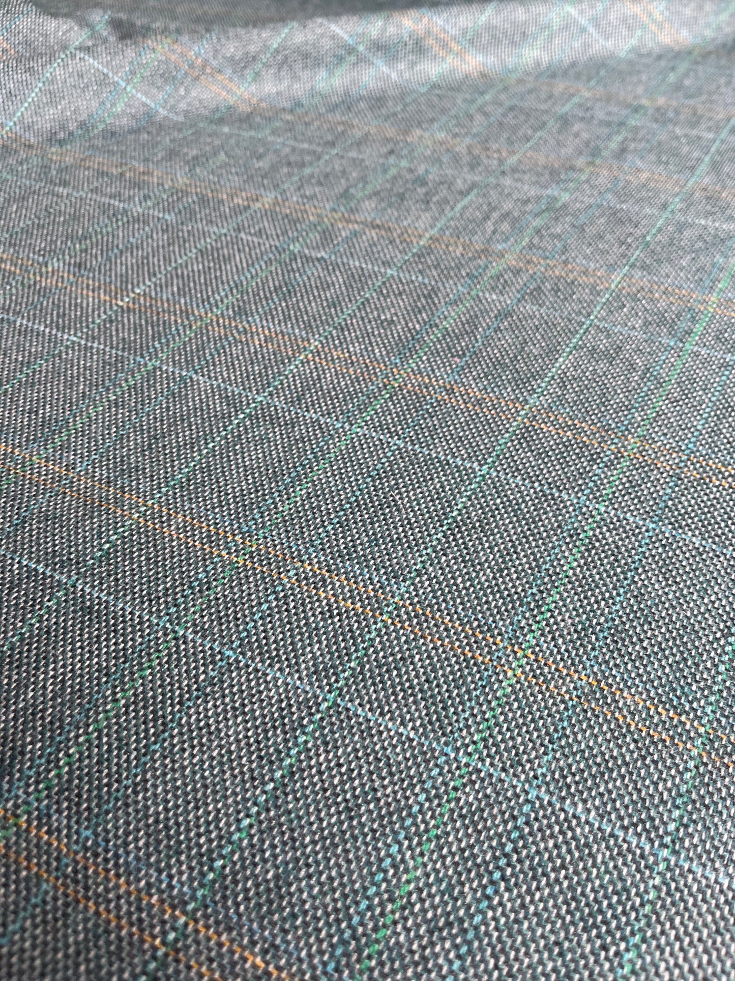 BASILE 006 heavy wool check green/grey check.
