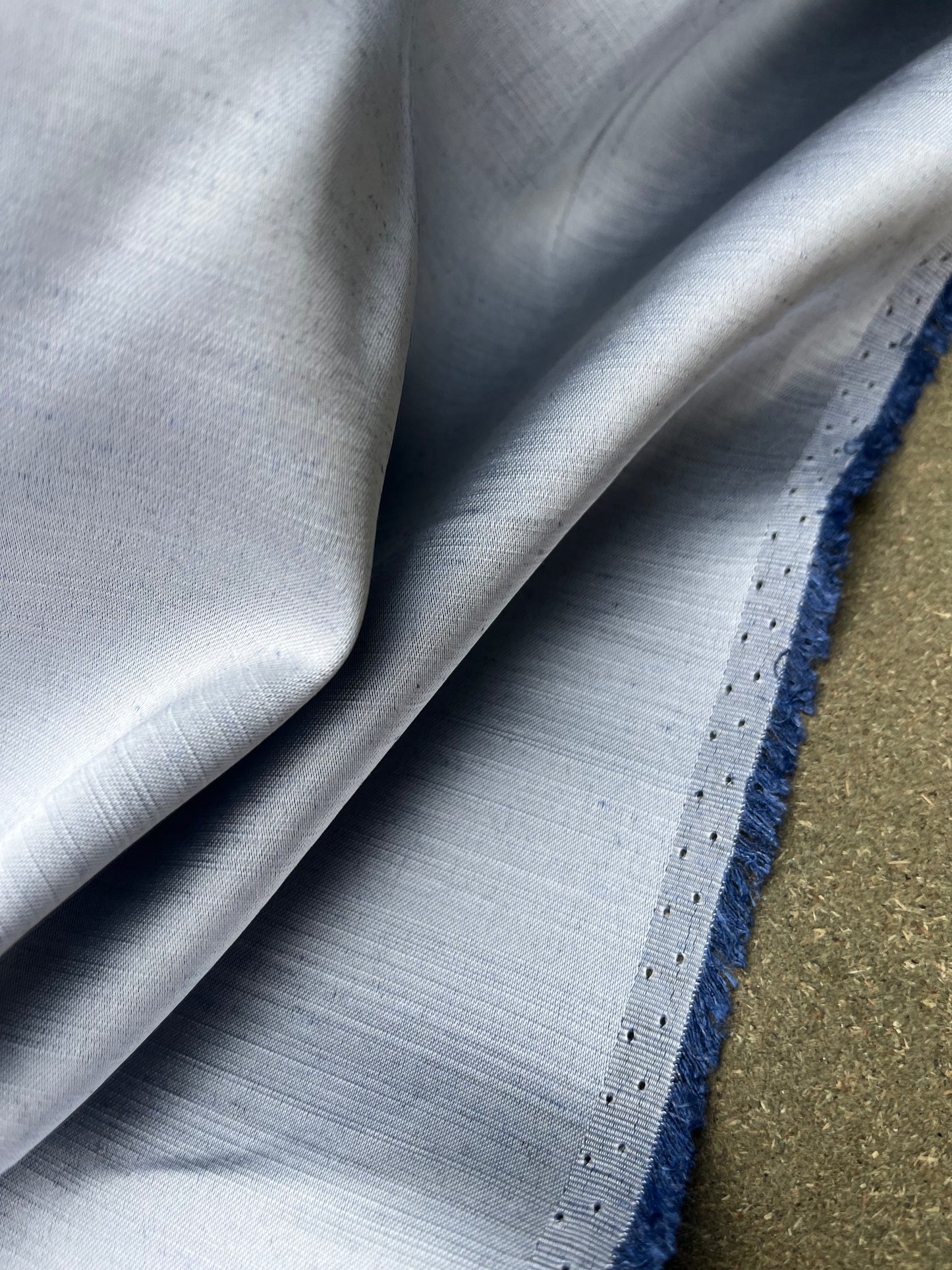 ROSARIO 022 Linen/silk shantung washed indigo