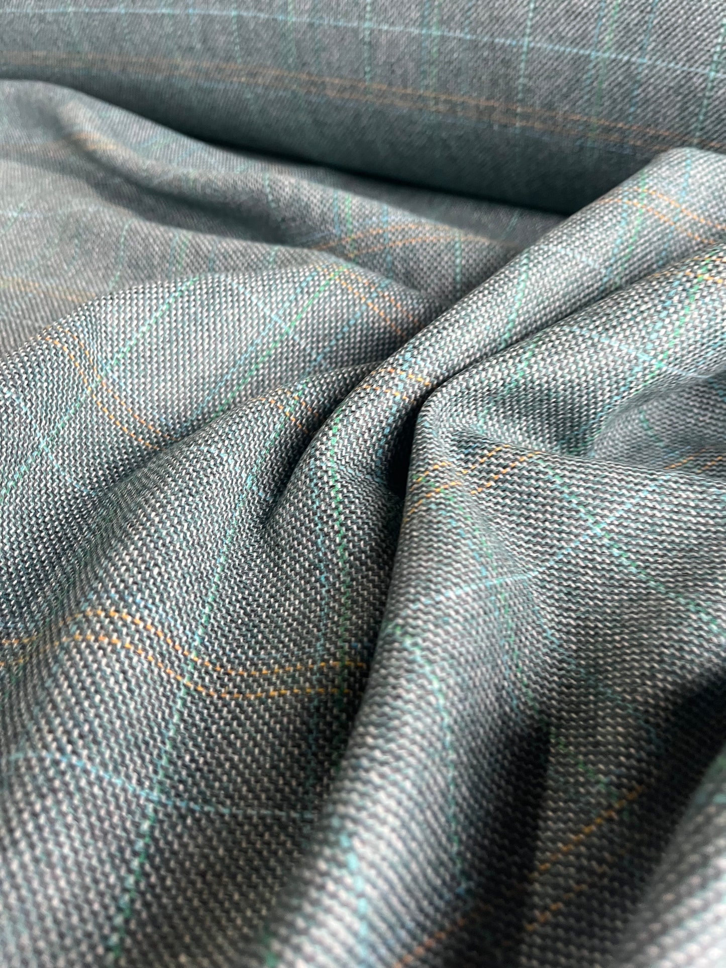 BASILE 006 heavy wool check green/grey check.