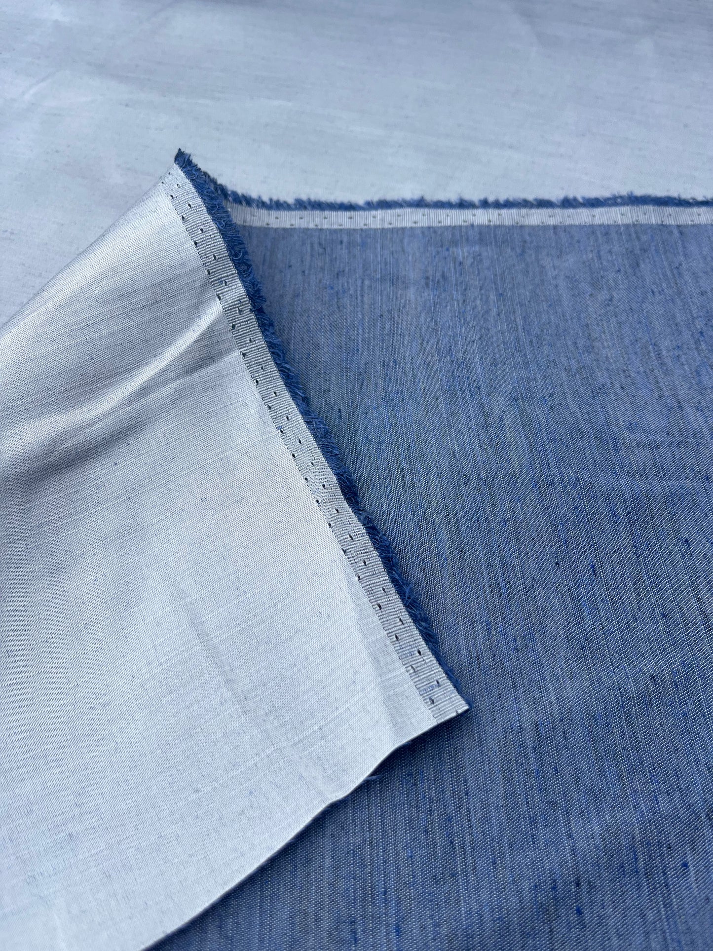 ROSARIO 022 Linen/silk shantung washed indigo
