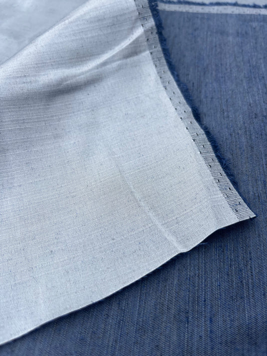ROSARIO 022 Linen/silk shantung washed indigo