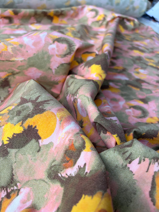 BURNS 055 heavy viscose stretch watery flowers