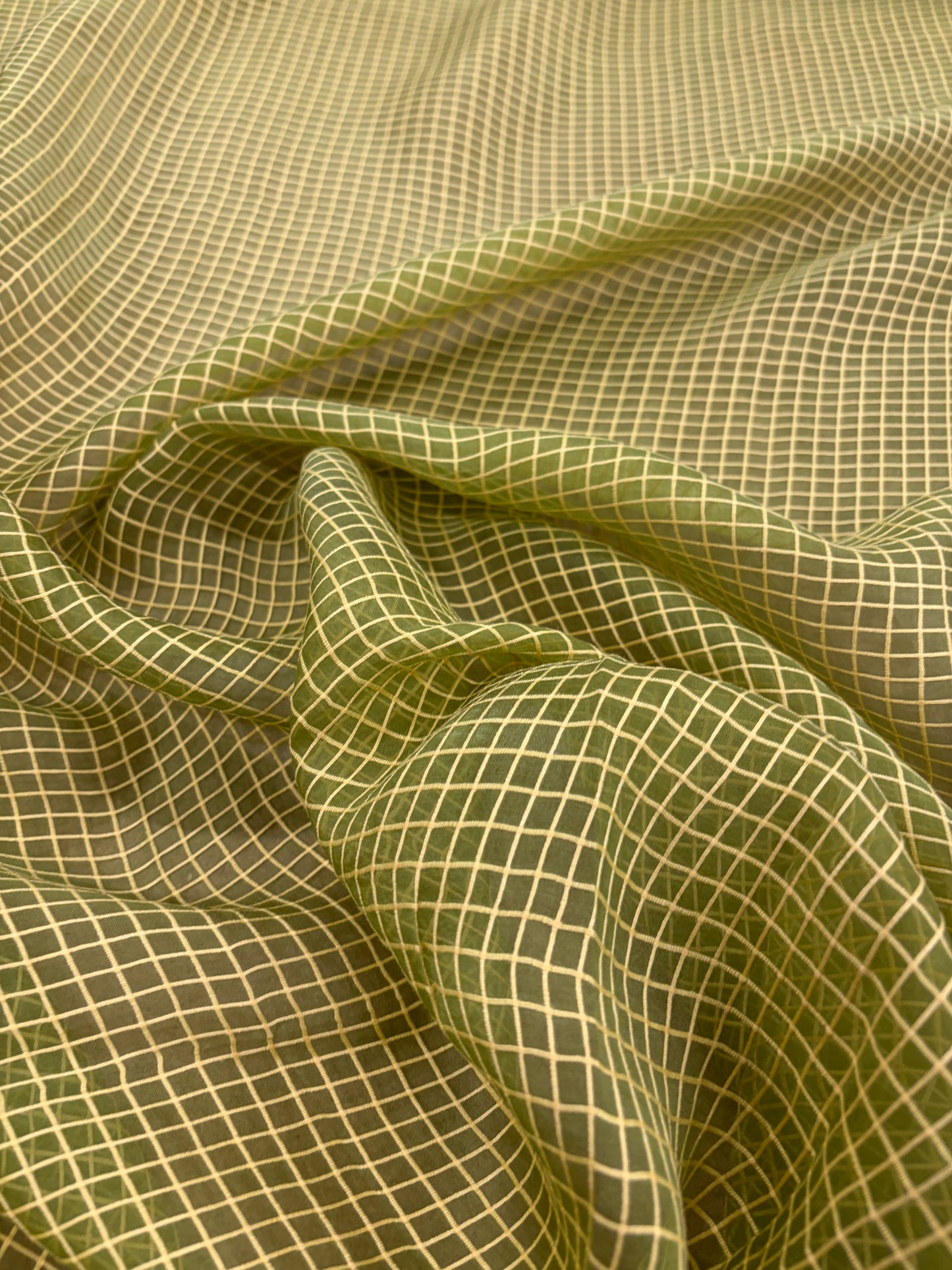 PRINCIPESSA 002 silk georgette embroidered checks