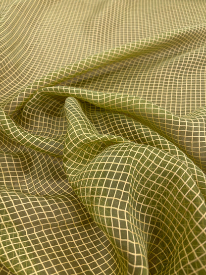 PRINCIPESSA 002 silk georgette embroidered checks