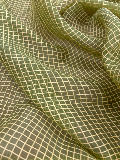 PRINCIPESSA 002 silk georgette embroidered checks