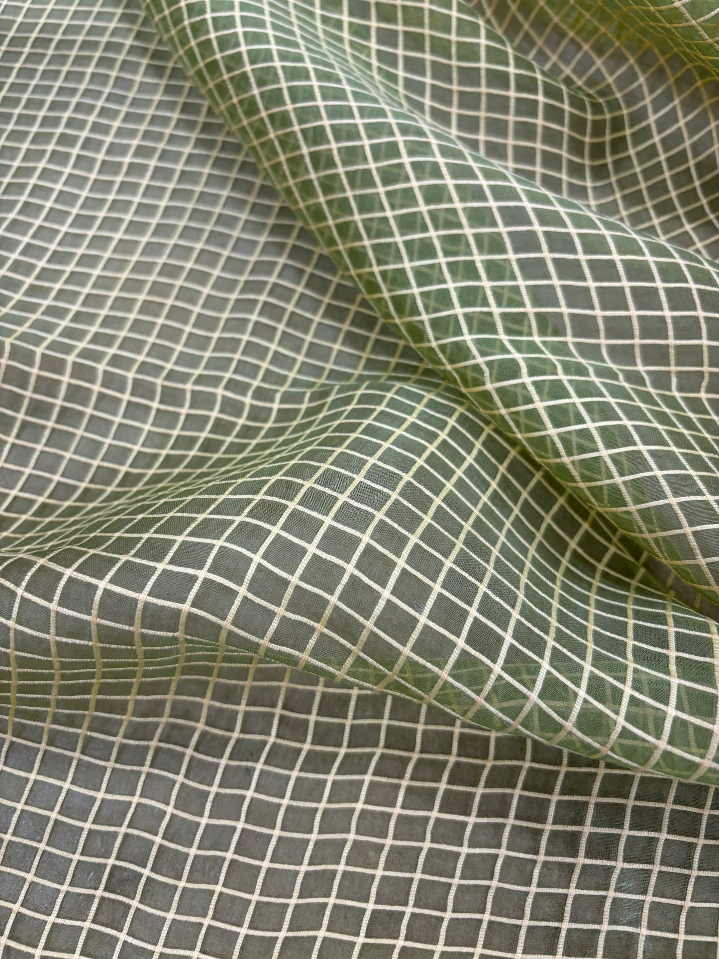 PRINCIPESSA 002 silk georgette embroidered checks