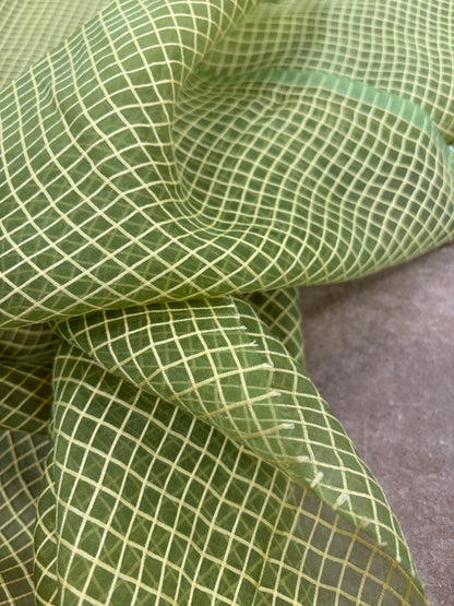 PRINCIPESSA 002 silk georgette embroidered checks